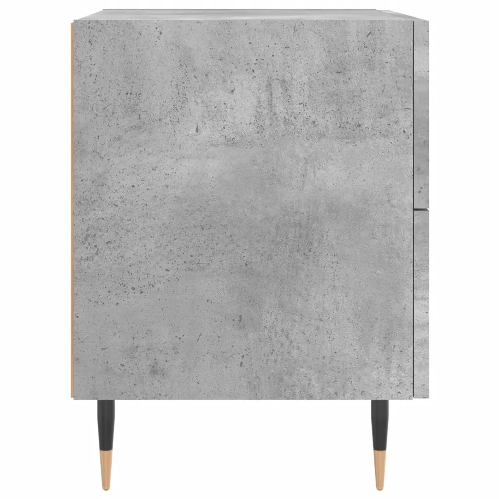Comodino | Armadio da Notte | Mobiletto da notte Grigio Cemento 40x35x47,5 cm in Legno Multistrato