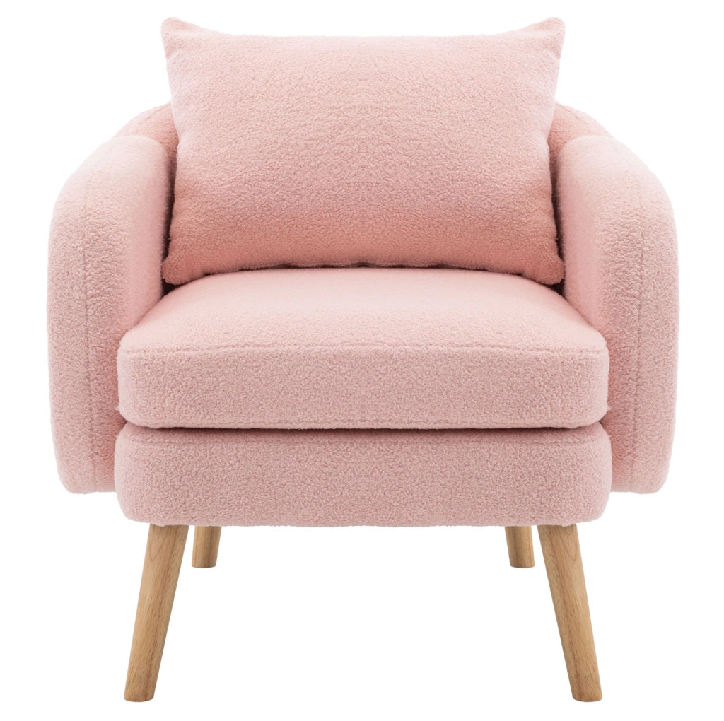 Divano singolo in tessuto Teddy con cuscino; 71x72x71 cm; rosa