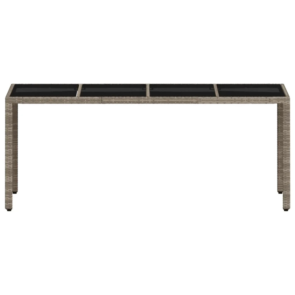 Tavolo Giardino Piano Vetro Grigio Chiaro 190x90x75 Polyrattan 368128