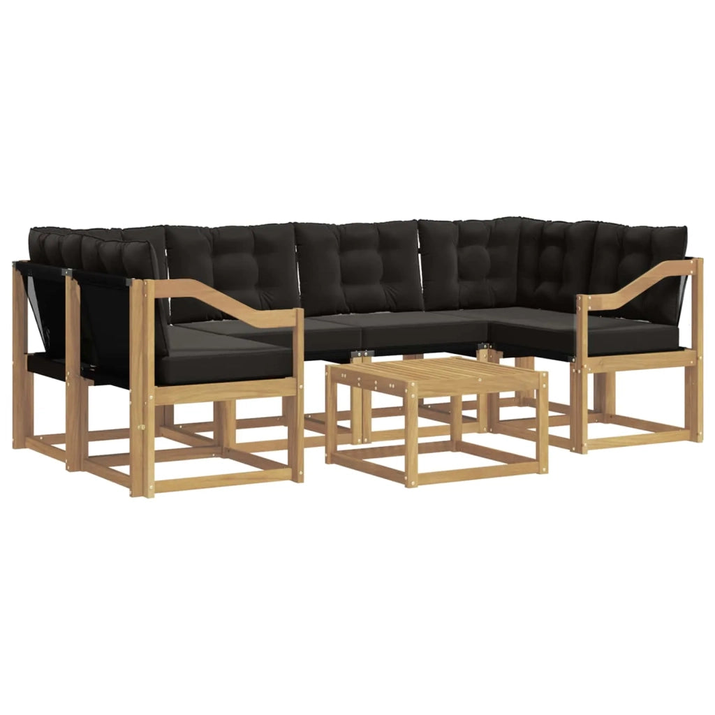 Set di divani da esterno 7 pz Bianco e Nero 3389270