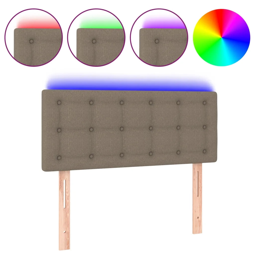 Testiera a LED-Testata con LED Tortora 90x5x78/88 cm in Tessuto 930131