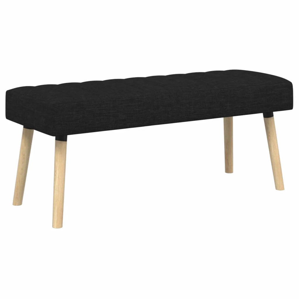 Panchina trapuntata a canale Nero 110 x 40 x 46 cm Tessuto 42038489
