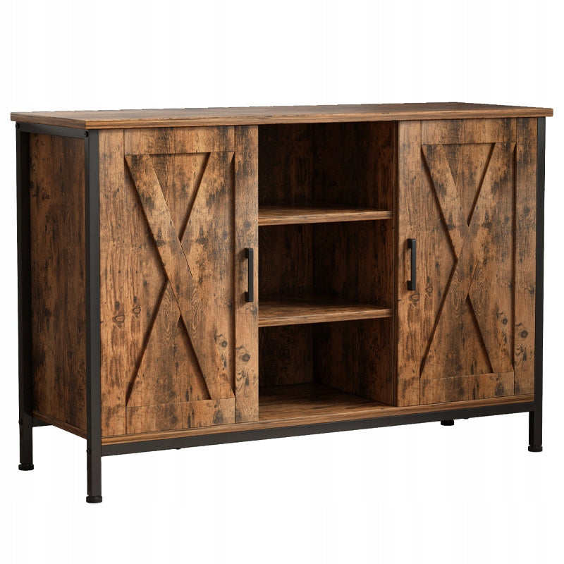 Credenza, cassettiera, mobile laterale con ripiani aperti, vintage, cucina, soggiorno, loft