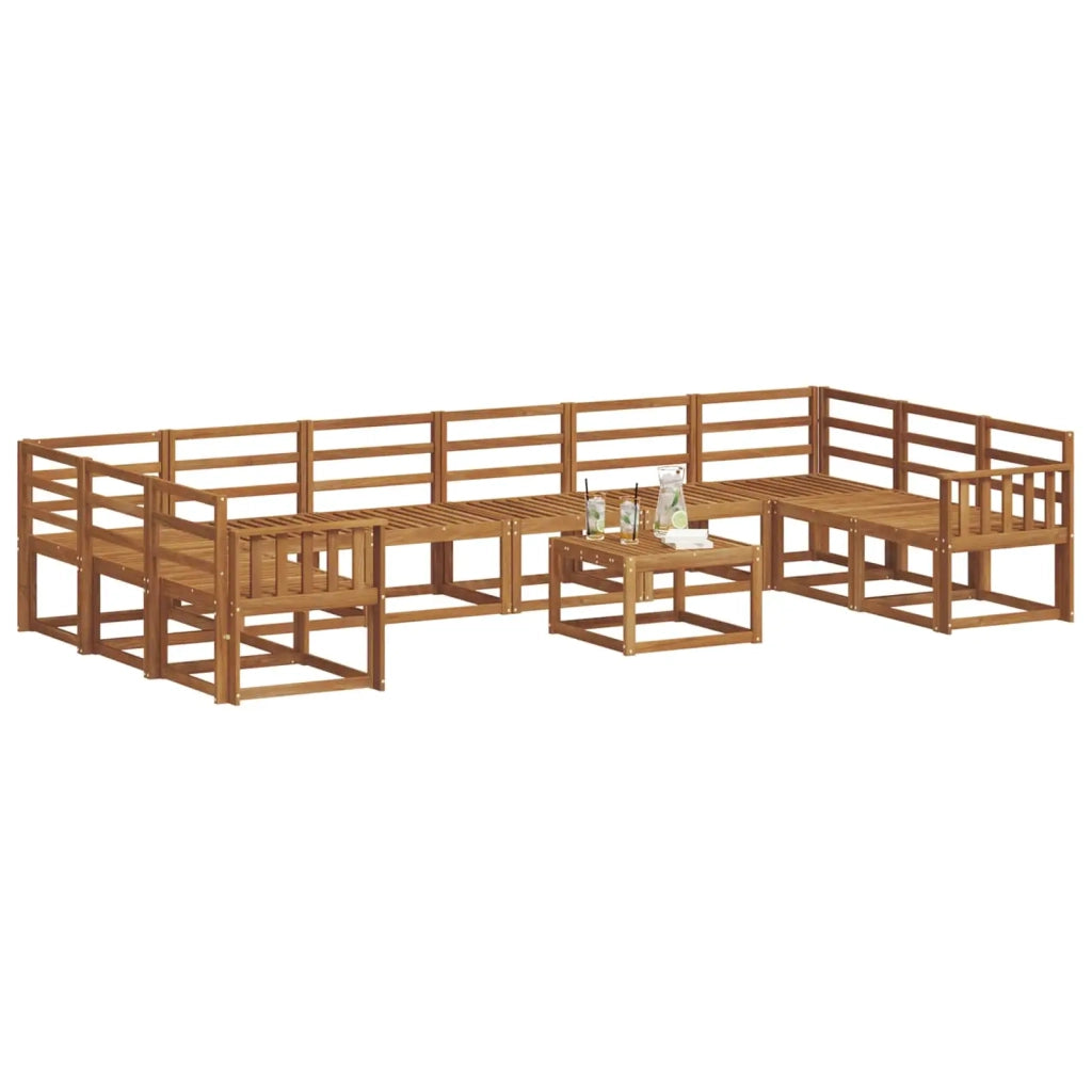 Set di divani da esterno 11 pcs Naturale