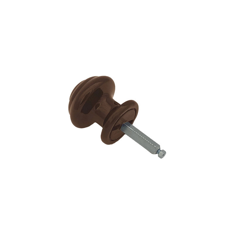 Pomolo fisso per porta SAGUATTI 871/60UQ in alluminio marrone lucido