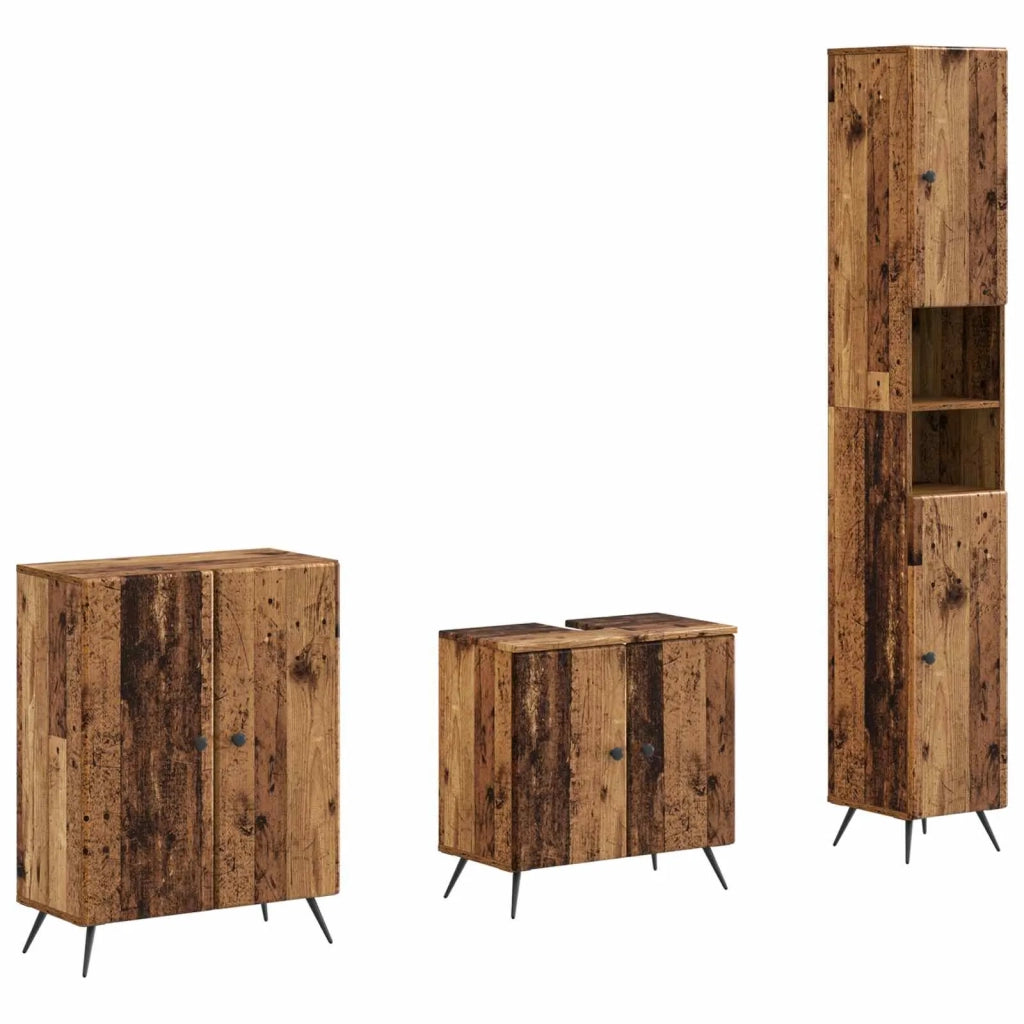 Set di armadietti da bagno in 3 pezzi BREDA Legno antico 3417484