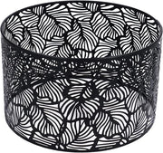 Lampenkap Premium con disegno foglia per filtro luce intensa - Stile moderno retro semplice - Decorazione per la casa - Lampada E14 E27 (nero)