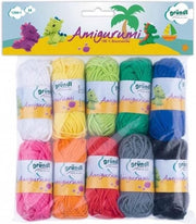 Set Amigurumi in Lana e Cotone Colorato, Dimensioni 19,5 x 18 x 2,6 cm