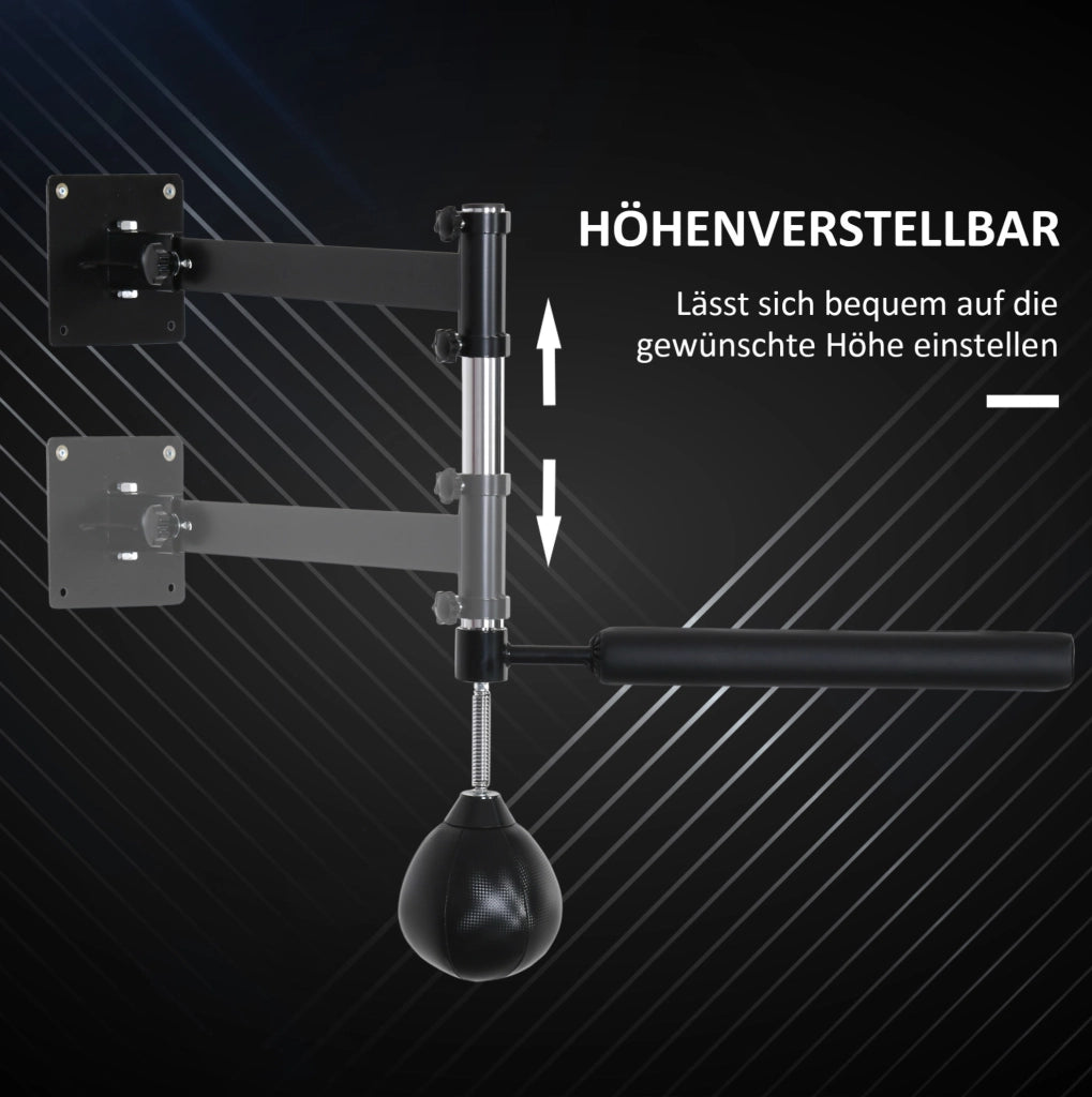supporto da boxe a parete 79x72x20 cm in acciaio nero， regolabile e pieghevole