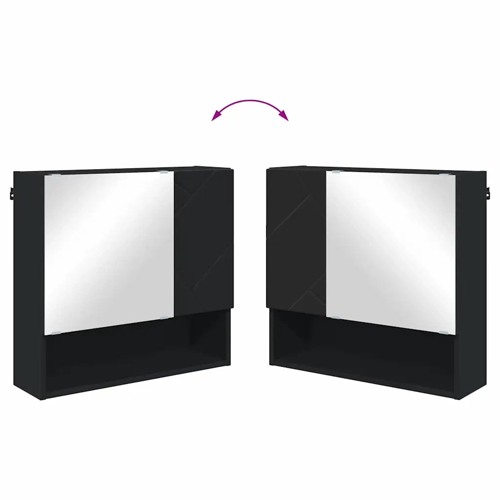 Mobiletto per specchio Nero 59 x 17 x 55 cm Legno multistrato