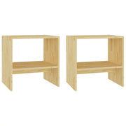 Set di 2 Comodini | Armadio da Notte | Mobiletto da notte 40x30,5x40 cm in Legno Massello di Pino