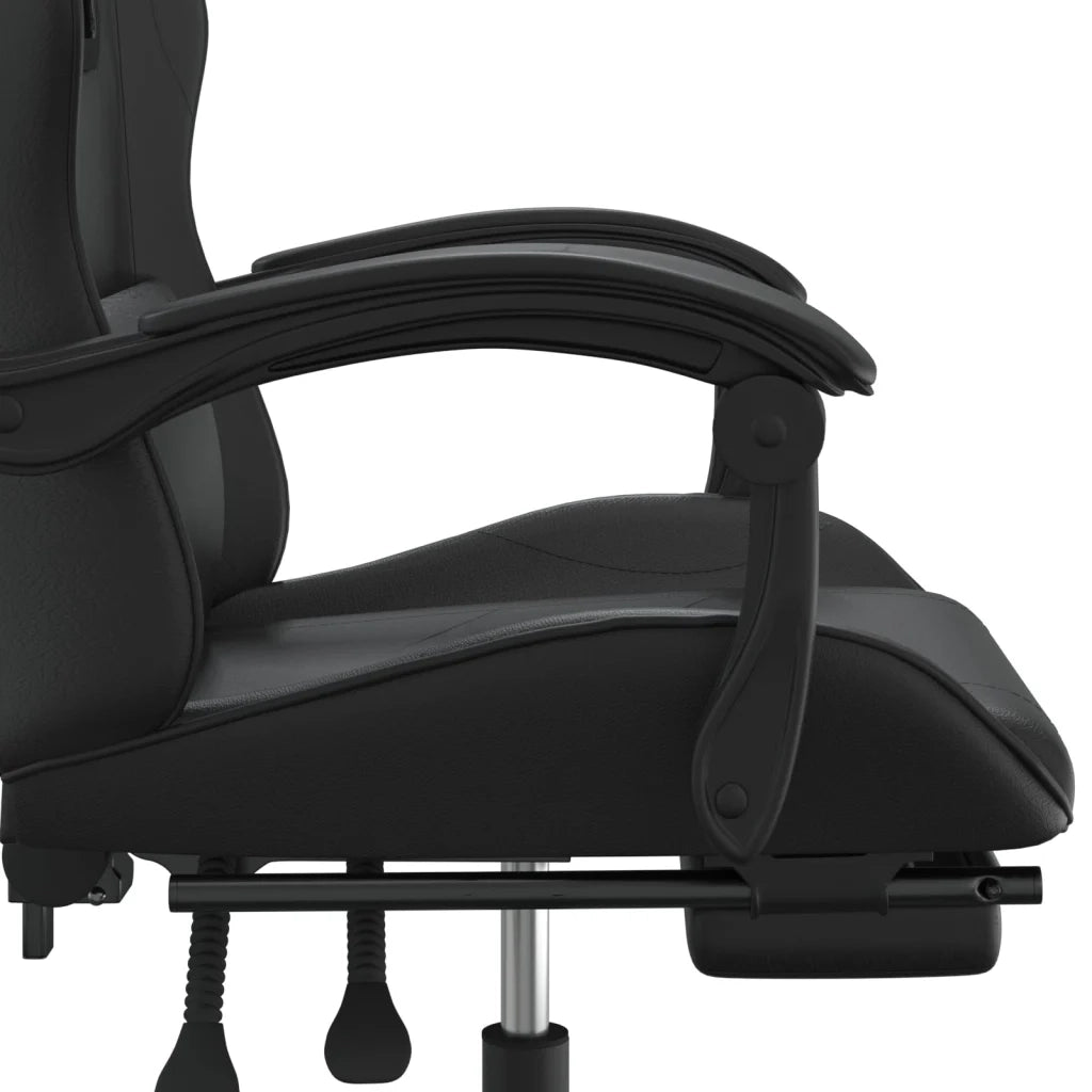 vidaXL Sedia da Gaming con Poggiapiedi Nero in Similpelle