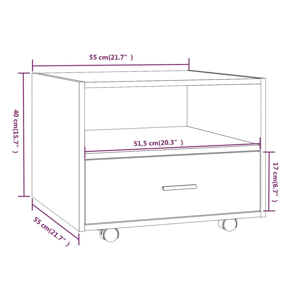 Tavolino da Salotto Grigio Sonoma 55x55x40 cm Legno Multistrato