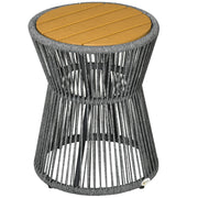 Tavolino da giardino in polyrattan ¨C zephmum ¨C 39x39x49 cm, nero + naturale