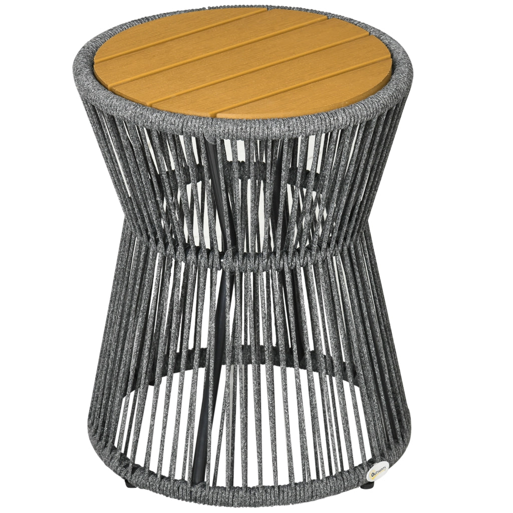 Tavolino da giardino in polyrattan ¨C zephmum ¨C 39x39x49 cm, nero + naturale