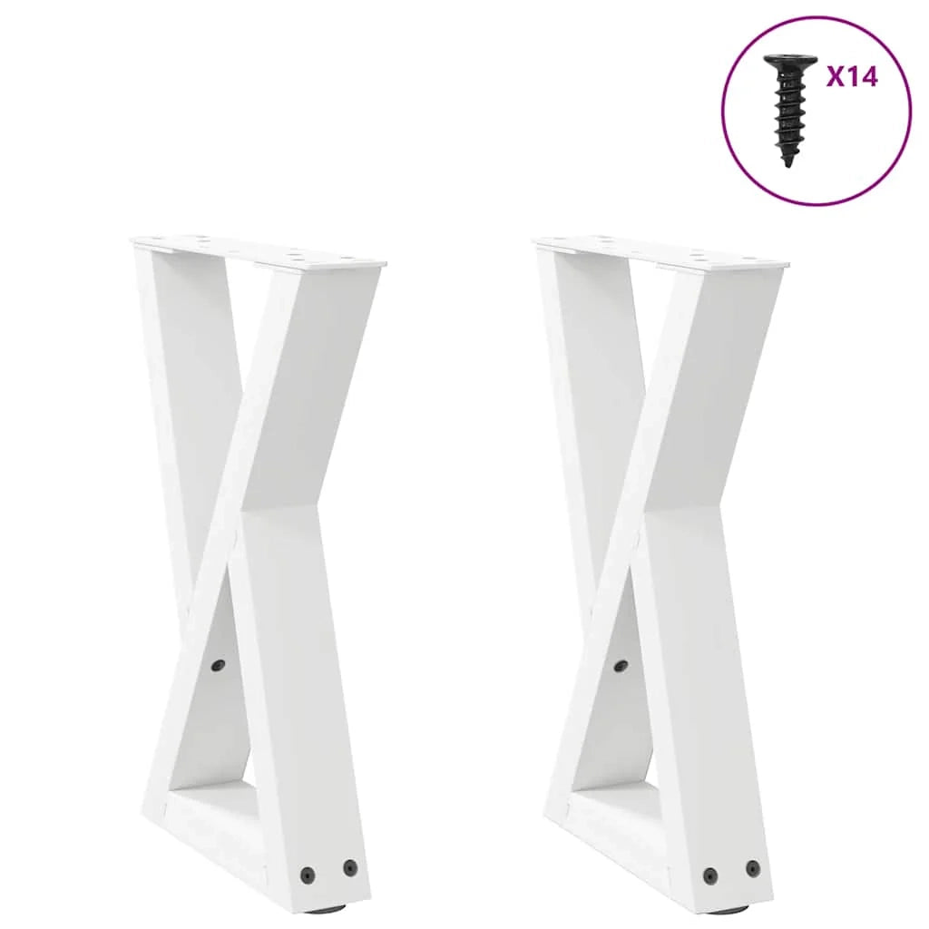 Set di 2 gambe regolabili per tavolino da caffè 28 x 43 cm design moderno ed elegante in acciaio bianco 02_0056983
