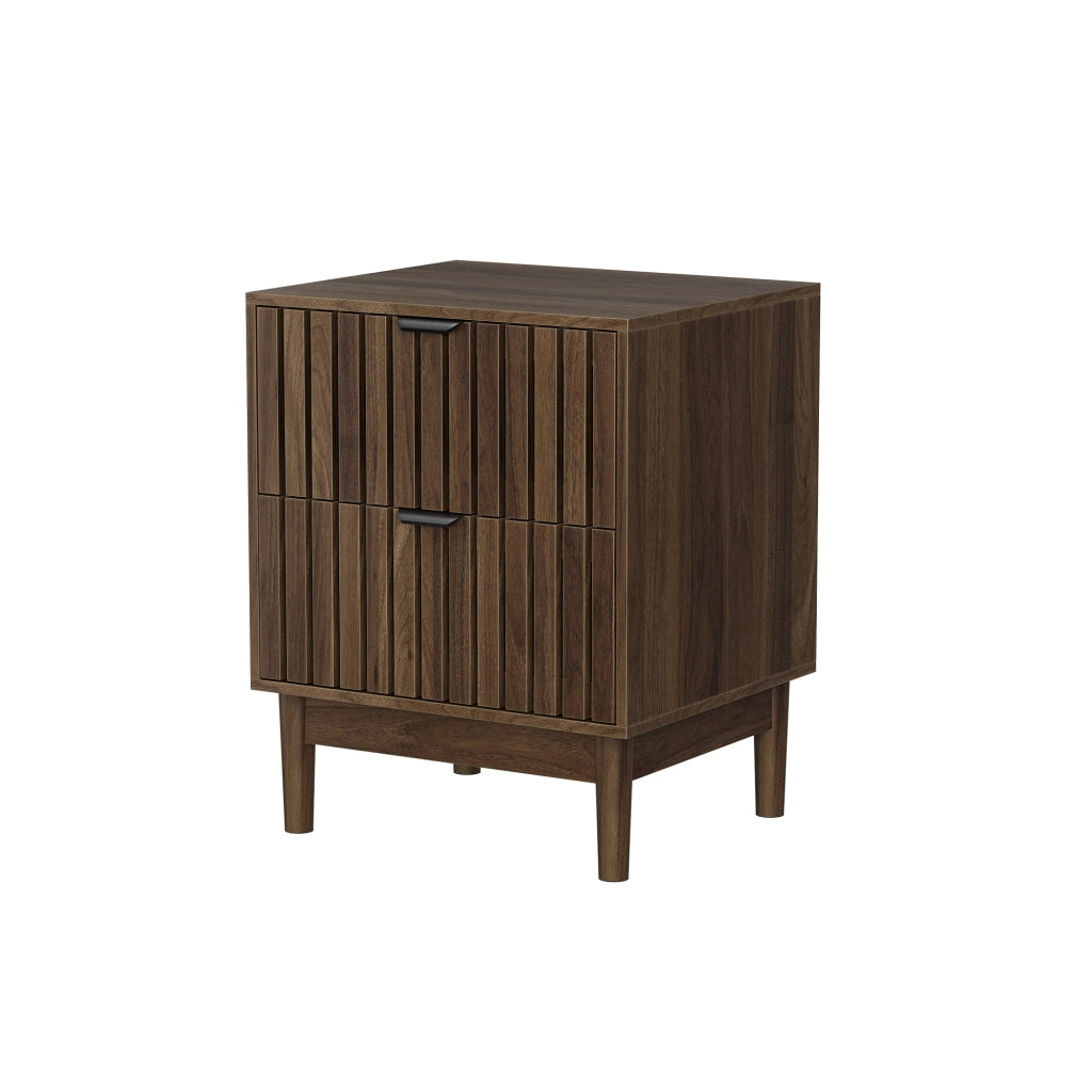 Comodino Mid-Century Modern ¨C MINIMAL ¨C Legno con 2 Cassetti, 45x39x56,5 cm