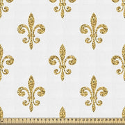 Tessuto Vintage per Metro, Lily Noble, Tessuti di Qualità per Accessori di Casa, 5M (148x500cm), Giallo Bianco