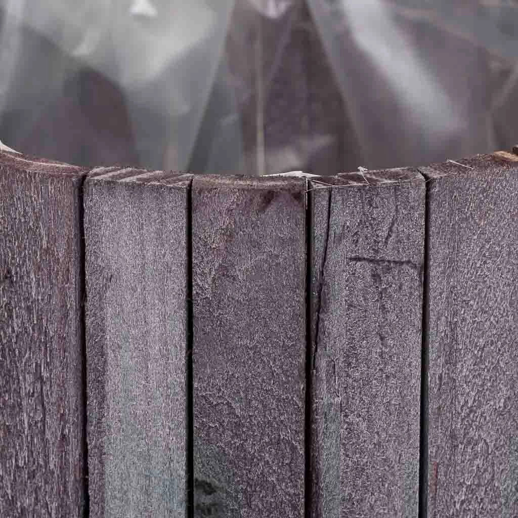 Set di 2 cestini rotondi in legno grigio