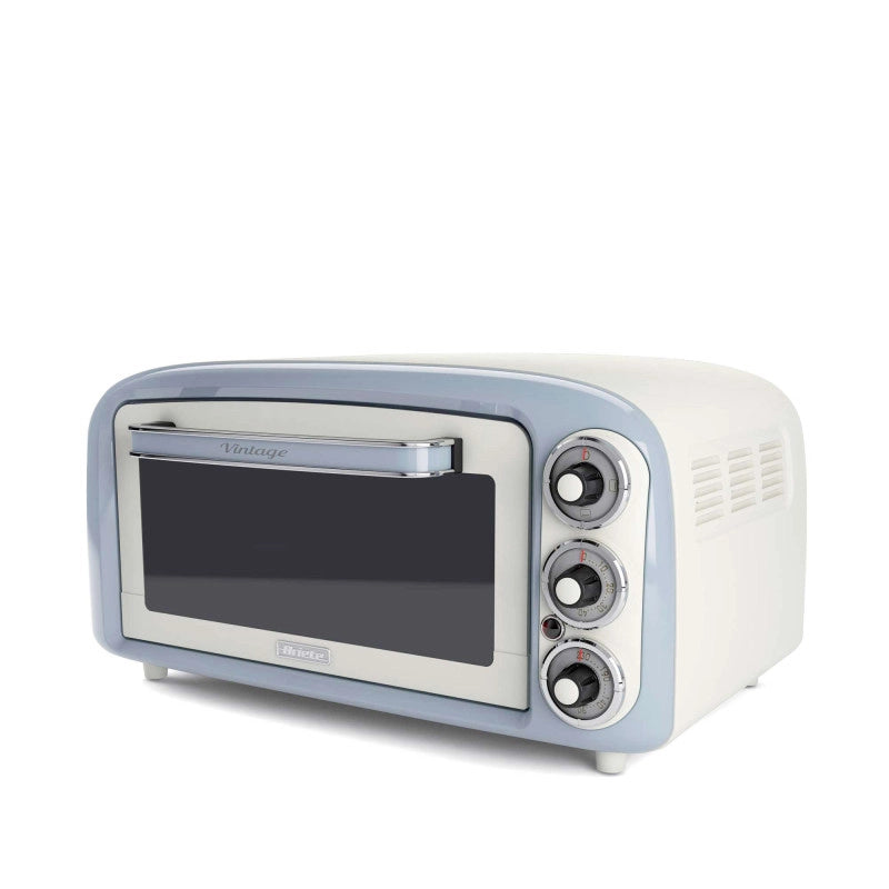 Forno Elettrico 18L - Pizza 30cm, Doppio Vetro, 1380W, Design Vintage - Celeste