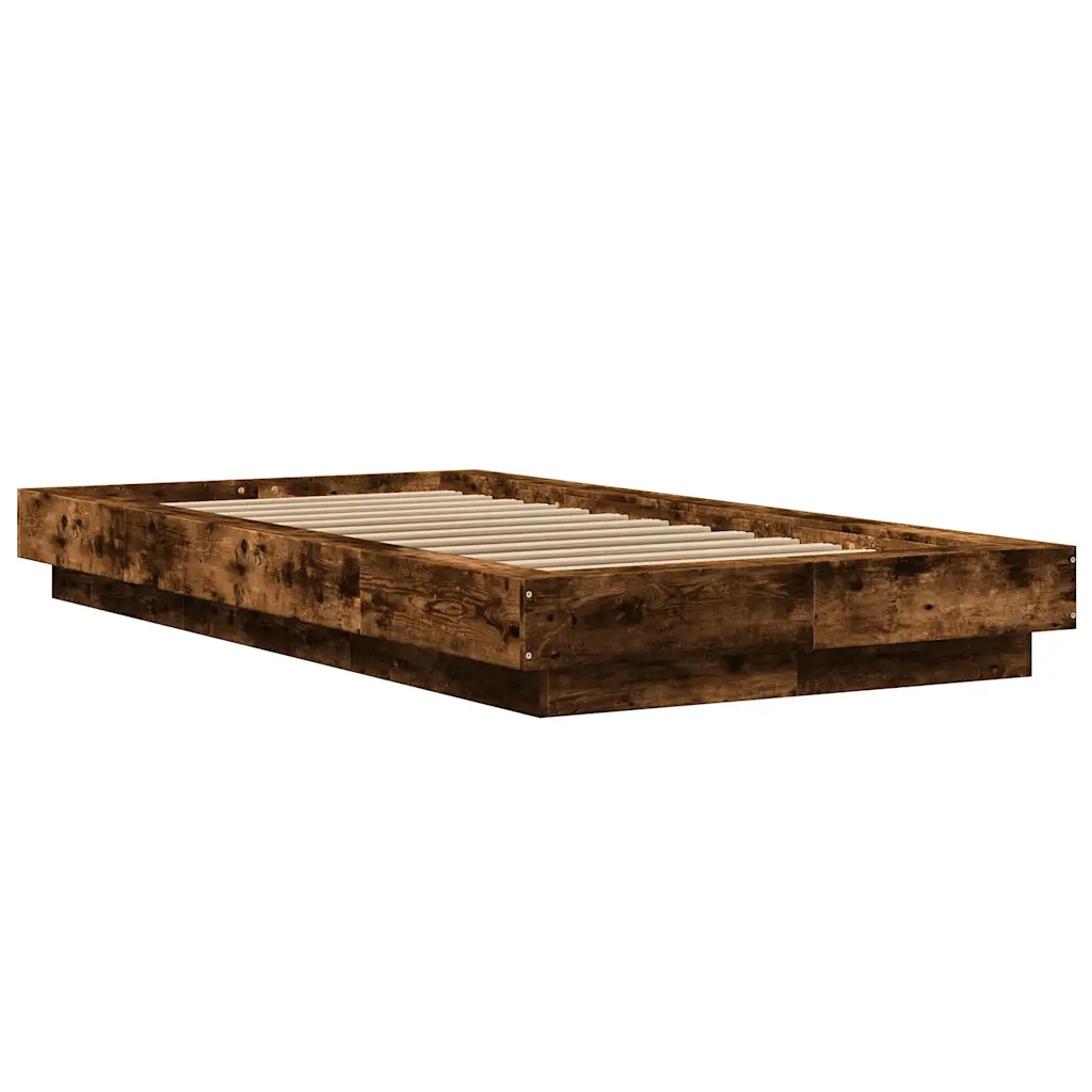 Giroletto-Struttura Letto Rovere Fumo 100x200 cm in Legno Multistrato 752189