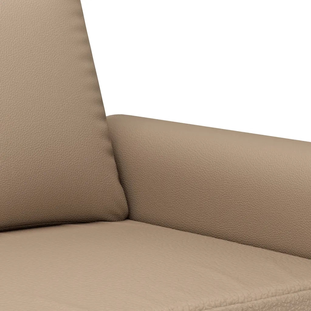 Set di Divani 3 pz con Cuscini Cappuccino in Similpelle