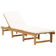 Sedia a sdraio pieghevole lettino prendisole letto da giardino mobili da giardino con cuscino legno massello di acacia 02_0012893