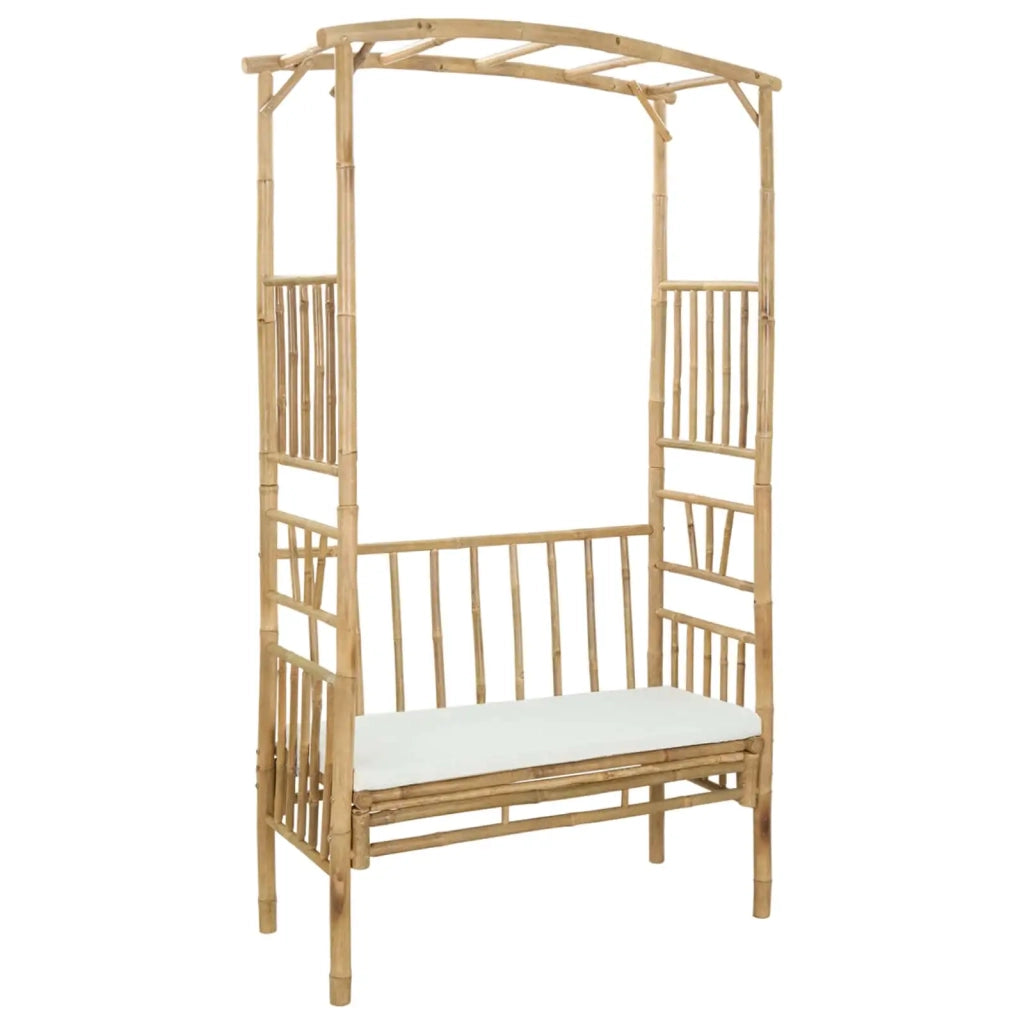 Arco da Giardino con Panchina Naturale 115 x 50 x 205 cm Bambù 42028057