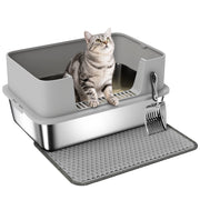 Casetta per gatti con lettiera ¨C zephmum ¨C 60.2x40.2x29.5 cm grigio