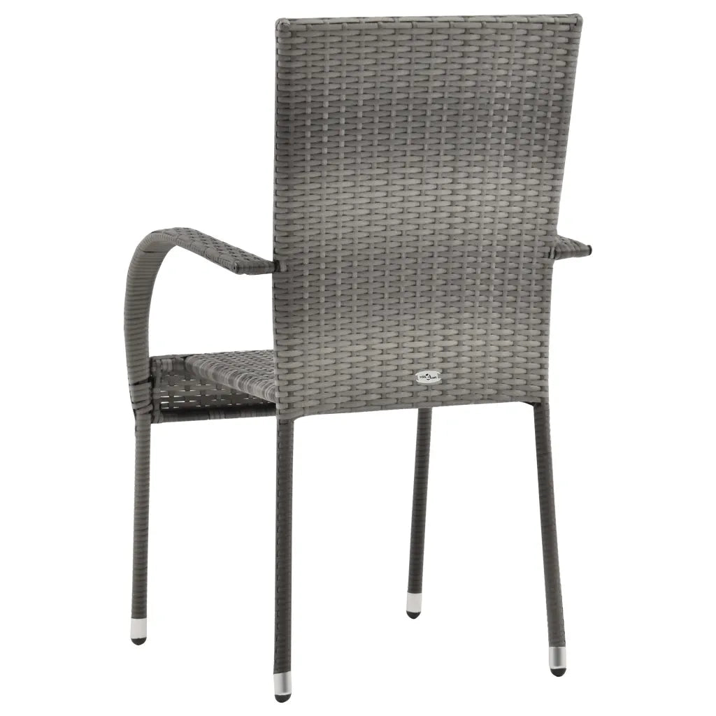 Set Mobili da Pranzo Giardino 7 pz in Polyrattan Grigio 3070759