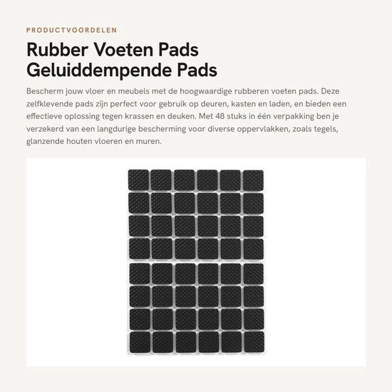 Pompe per porte - Pads assorbenti del rumore - Piedini in gomma - Protezione per pavimenti - Antiscivolo per mobili - Adesivo self-levigante - Per porte/cassetti - Fermacassetti
