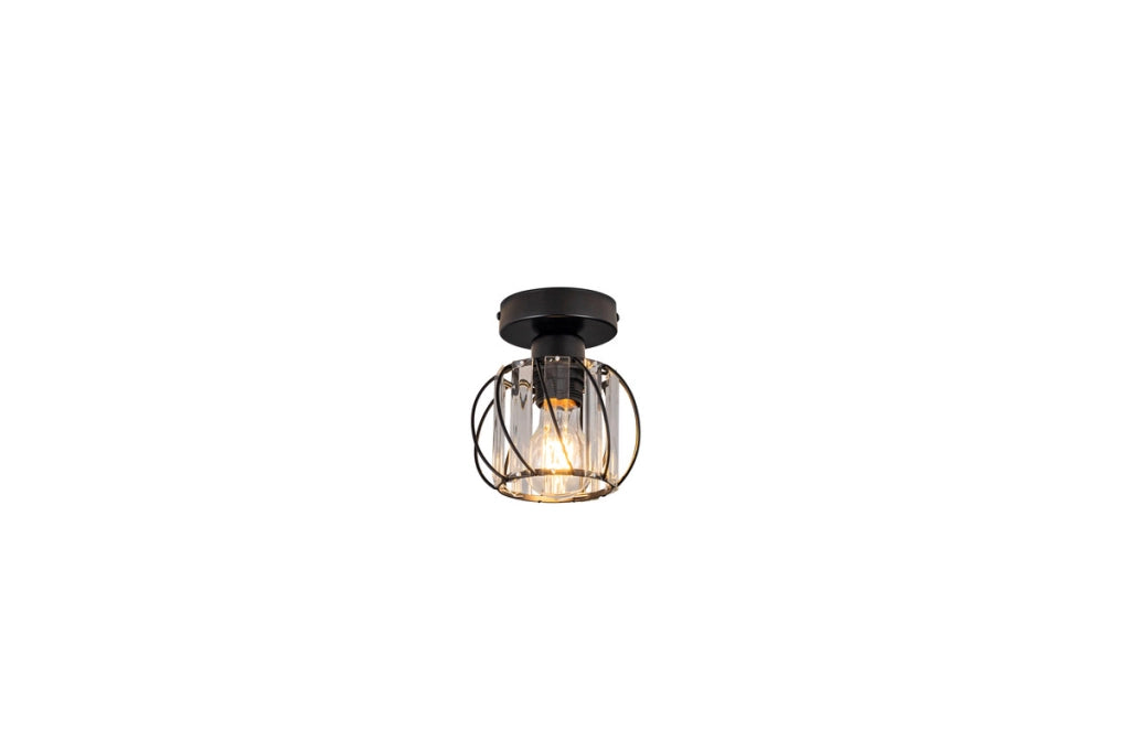 ZMH Lampada da soffitto plafoniera moderna cristallo nero E27 per uso interno