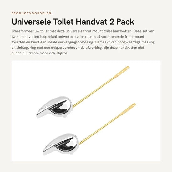 Maniglia per Water Toilette Universale - Duraturo - Venduta Separatamente - Finestra Chrome - Adatta per Toilette con Montaggio Frontale - Maniglie per Toilette