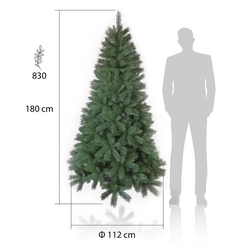 ALBERO DI NATALE MONTEMAURO 180 CM CON 830 RAMI - VERDE ARTIFICIALE