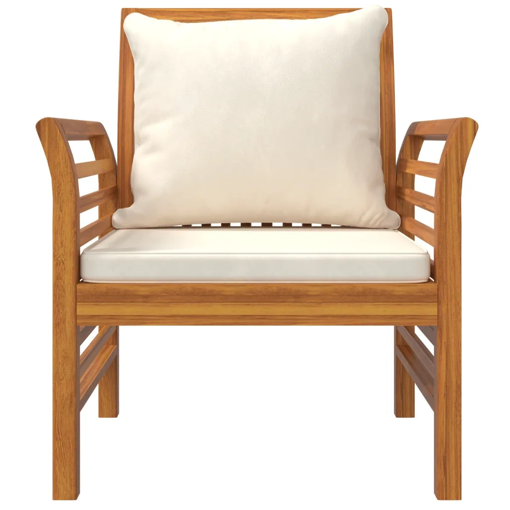 Set Mobili da Giardino 3pz con Cuscini Legno Massello di Acacia 3120461