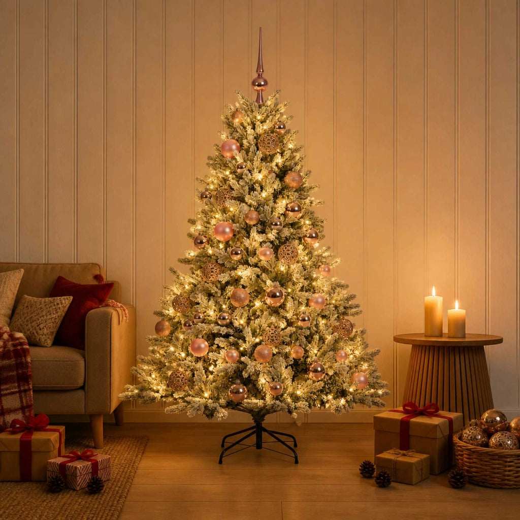Albero di Natale artificiale con palline 150 cm 150 LED 3465754