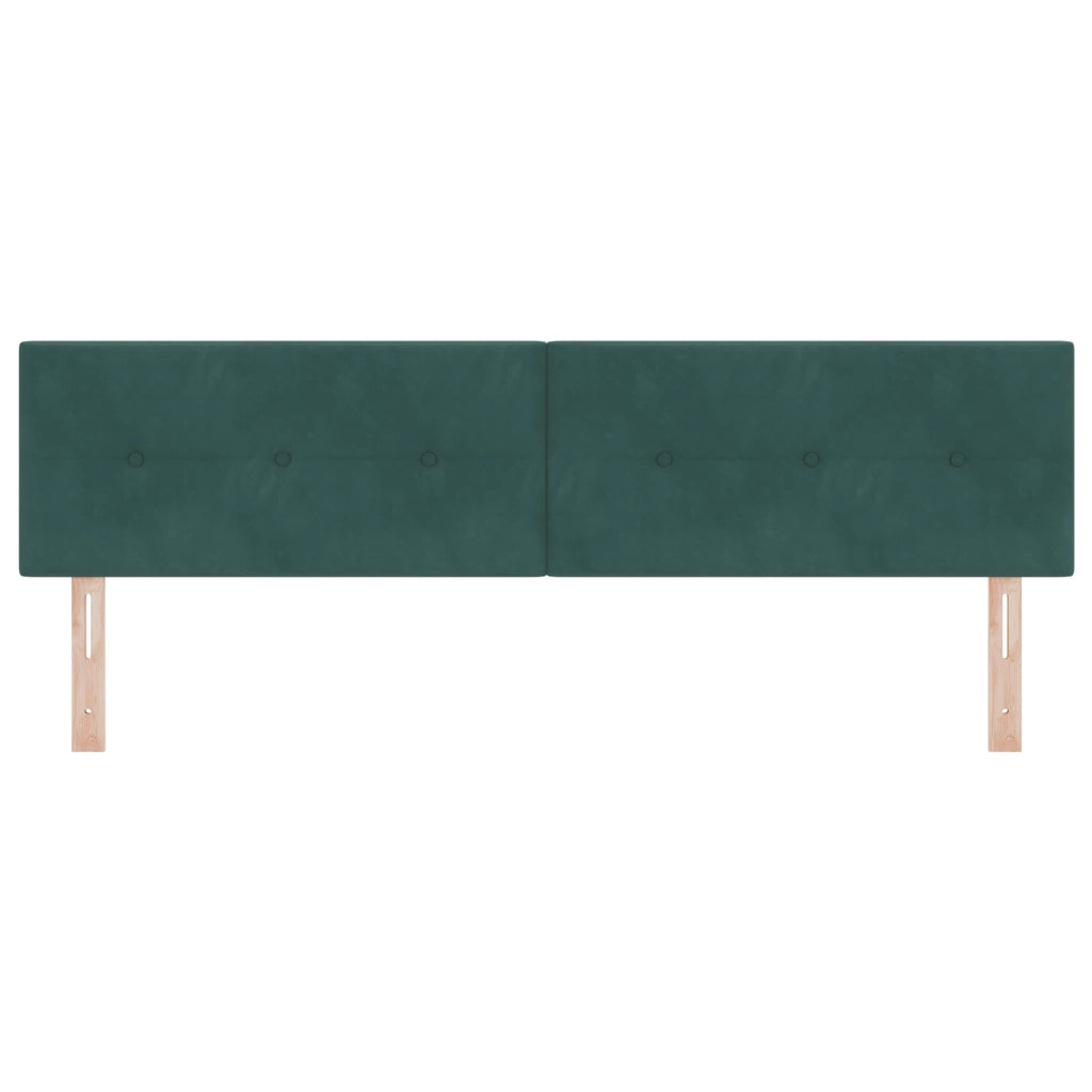 Testiera LED  Button Tufted Verde Scuro 90 cm in Velluto