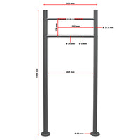 Set Cassetta postale singola autoportante V13 antracite, con telaio di supporto