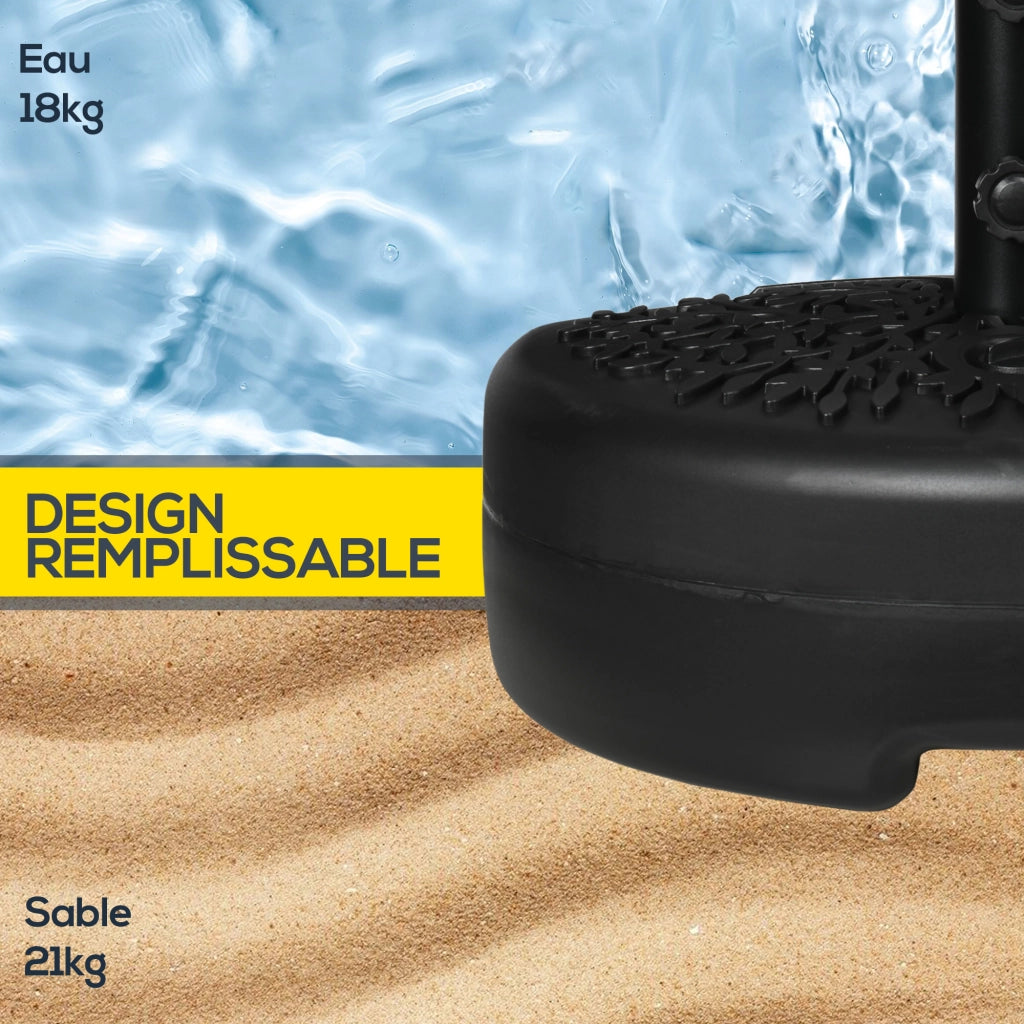 Sostegno per ombrellone ¨C zephmum ¨C 50x31x38 cm, nero