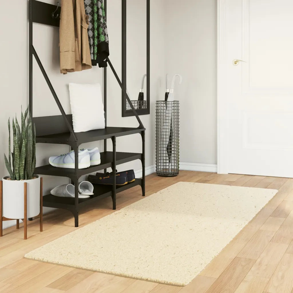 Tappeto a Pelo Corto HUARTE Morbido e Lavabile Crema 80x200 cm 375034