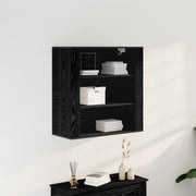 Armadio a muro  Nero Rovere 80x33x80 cm Legno ingegnerizzato
