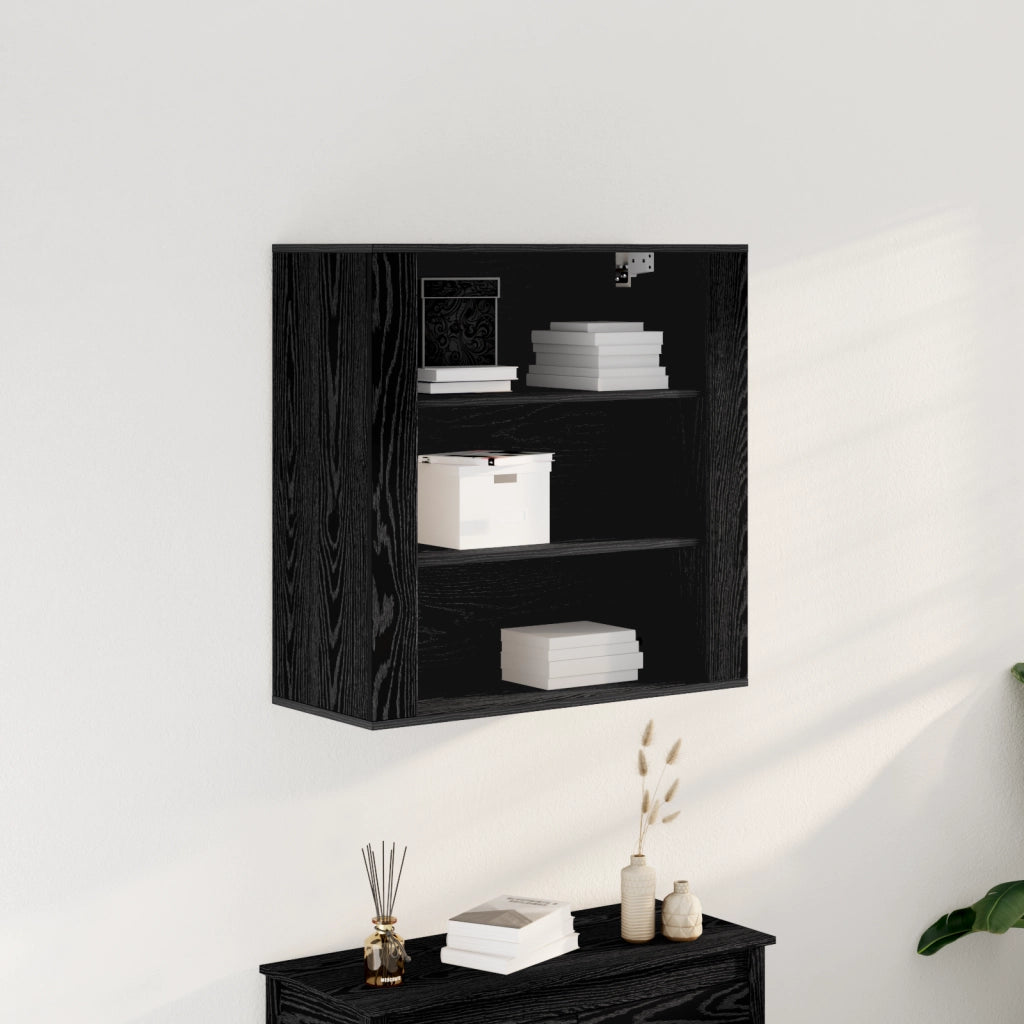 Armadio a muro  Nero Rovere 80x33x80 cm Legno ingegnerizzato