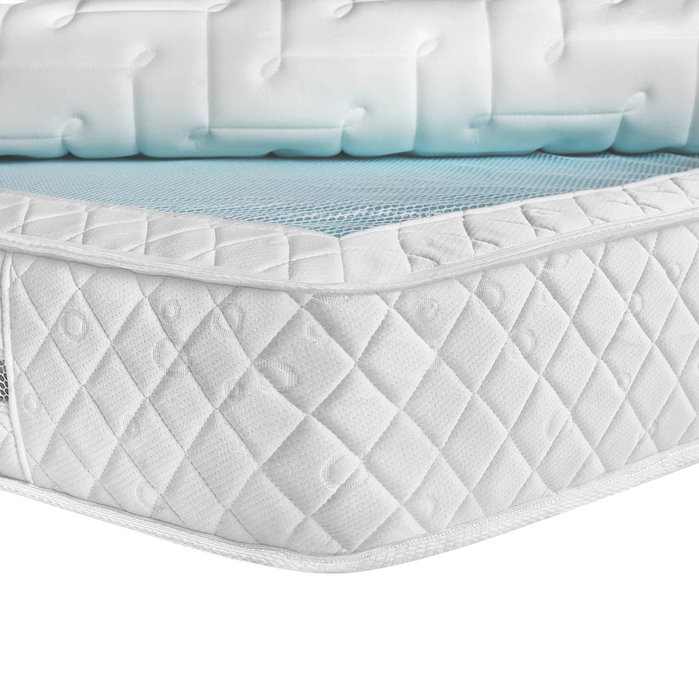 Materasso a molle insacchettate bianco rigido 90 x 200 cm in poliestere con memory foam di raffreddamento con cerniera