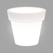 Vaso luminoso moderno di design Ø110 H95 in polimero resistente con LED bianco per interno ed esterno - Made in Italy - Monacis