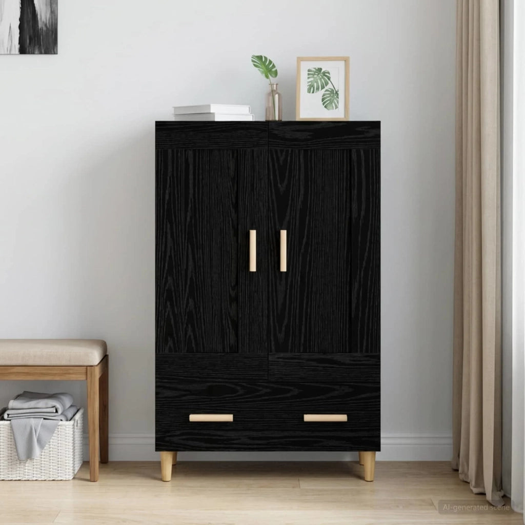 Credenza Rovere Nero 70 x 31 x 115 cm Legno ingegnerizzato 8009851
