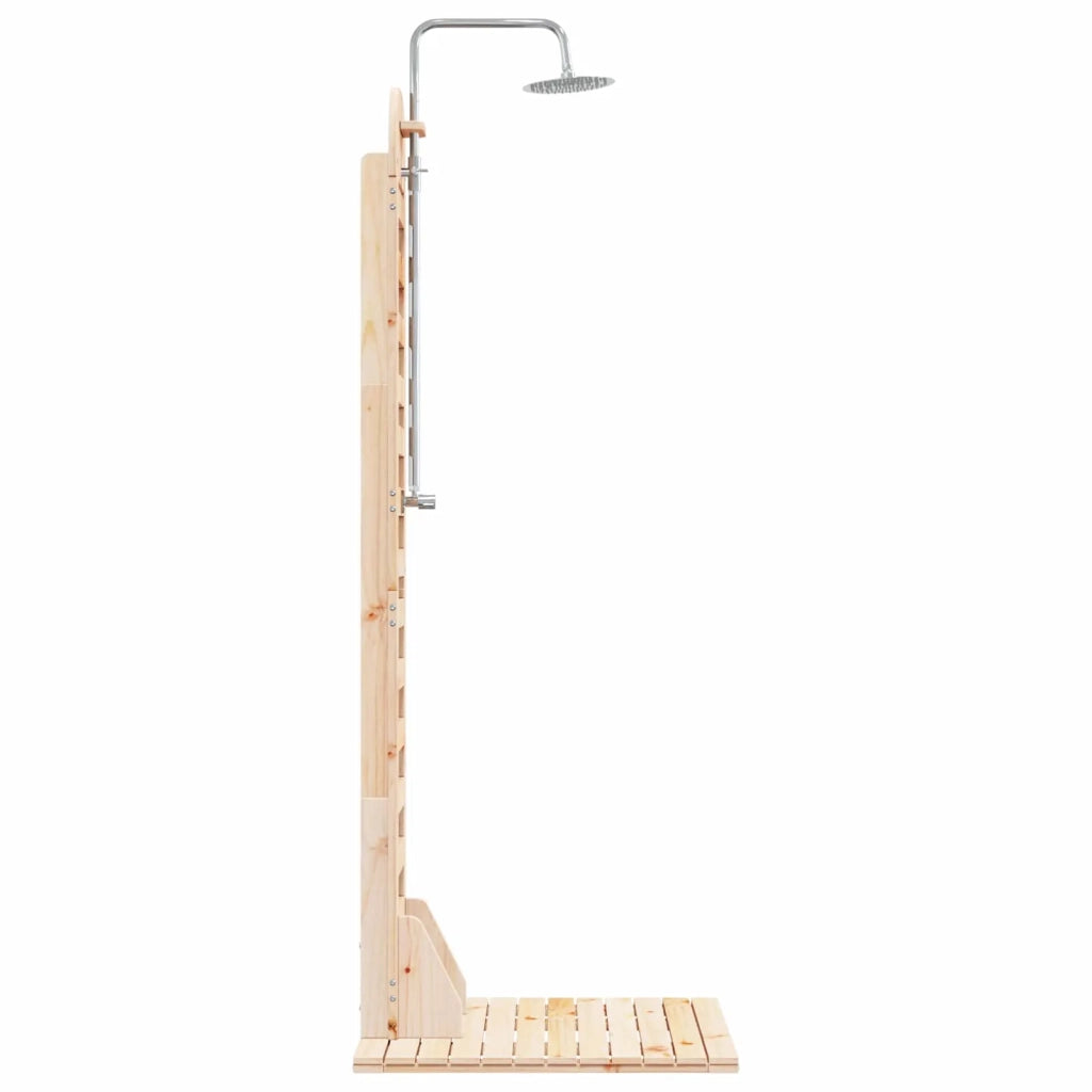 Doccia da esterno 223 cm Legno massello di pino e acciaio inox 886328