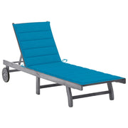 Sdraio da Giardino Grigia con Cuscino in Massello di Acacia cod mxl 72125