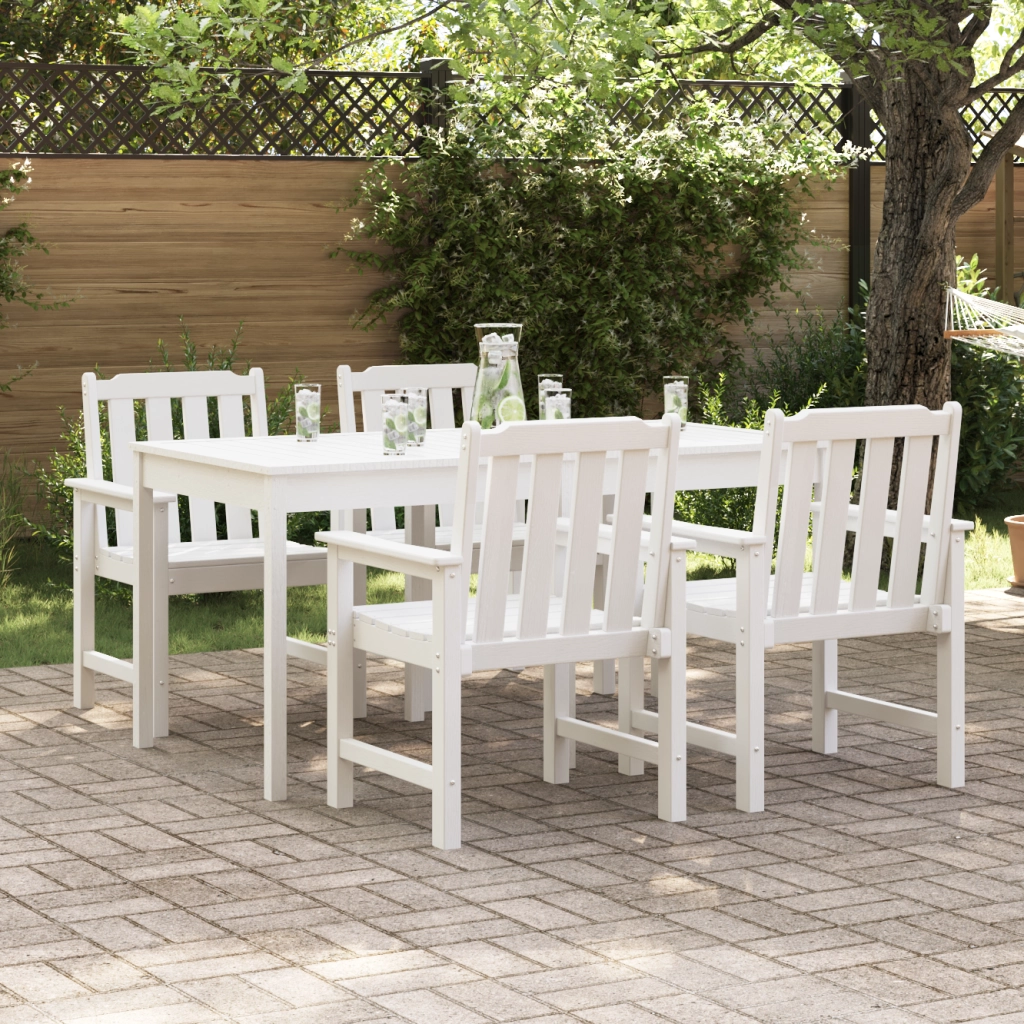 Sedie da Giardino  4 pz Bianche 65,5x55,5x88 cm HDPE
