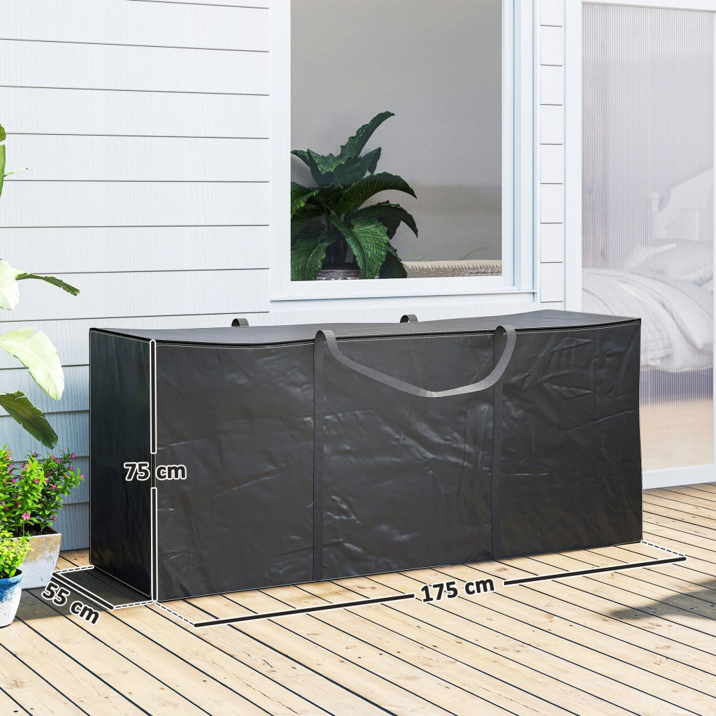 Sacco per Cuscini da Giardino ¨C Zephmum ¨C Nero 125x40x55cm Impermeabile 720L Oxford