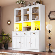 ARMADIO Cucina 140x40x175 cm MDF Bianco con illuminazione LED